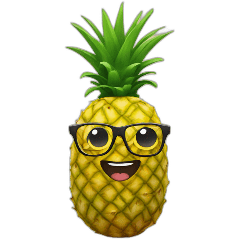 Pineapple wearing glasses emoji