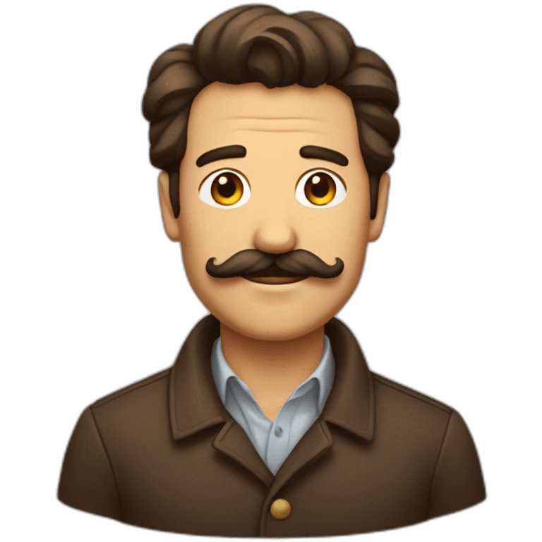 Homme brun énervé avec un petite moustache emoji