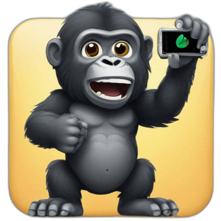 Gorilla holding a Google Pixel phone emoji