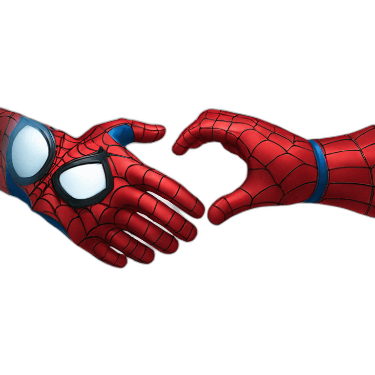 Spiderman handshake Ironman emoji