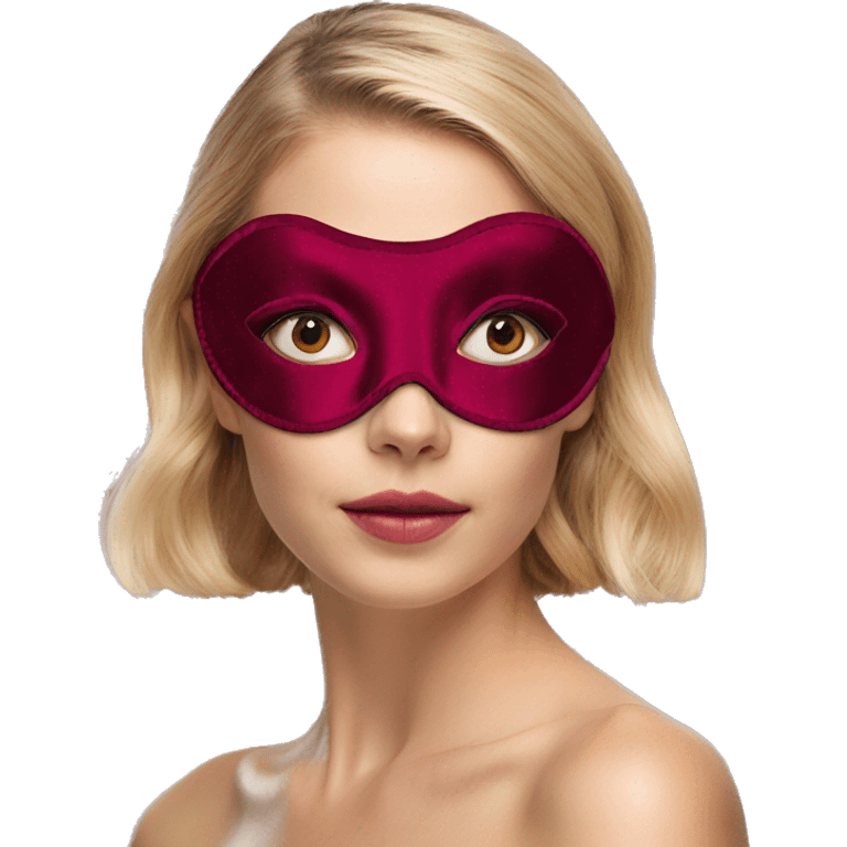 Bordeaux red silk eye mask emoji