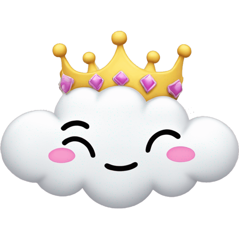 White cloud with wearing pink crown with the word DREAM in the middle emoji