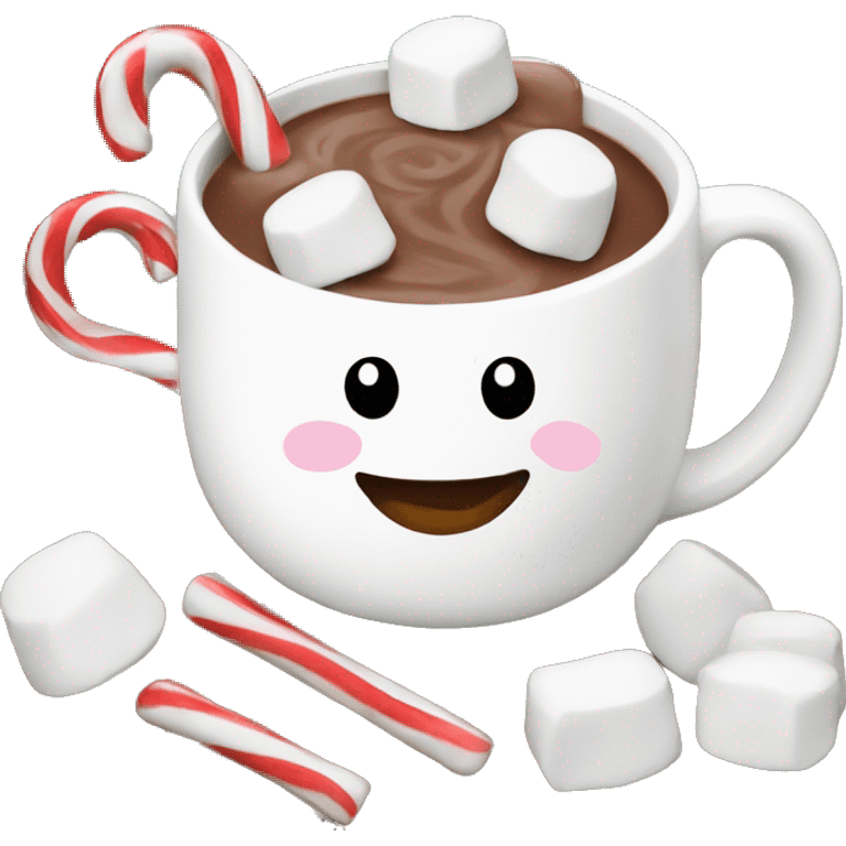 Christmas hot chocolate mug with marshmallows  emoji