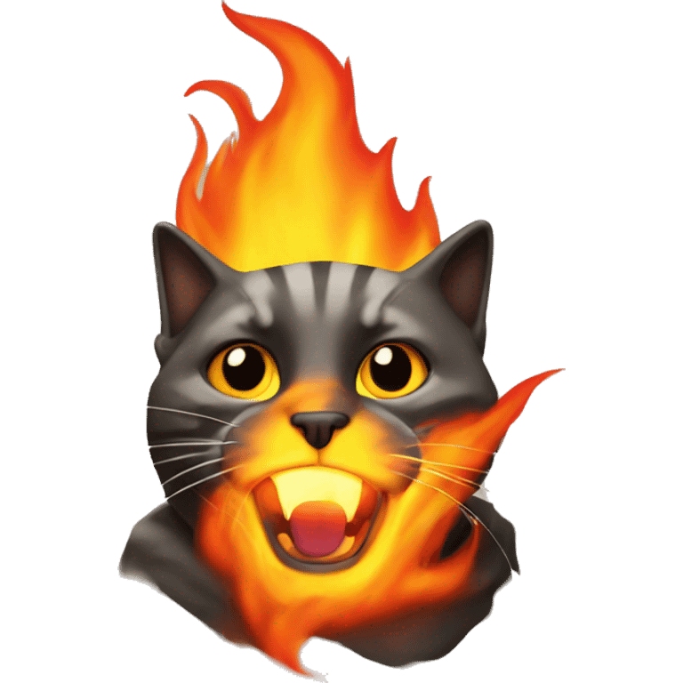 Cat on fire emoji