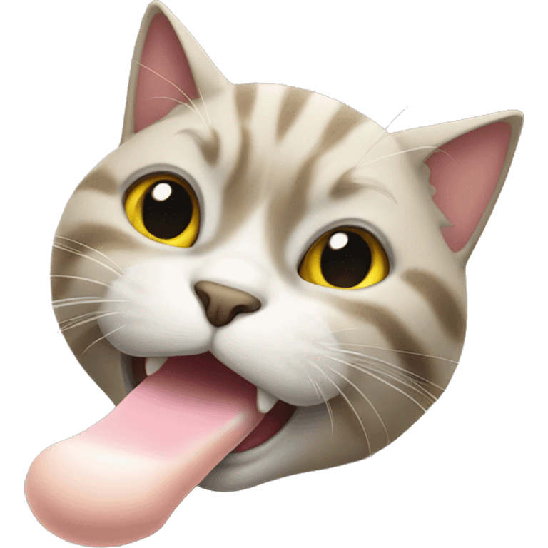 Cat licking paw emoji