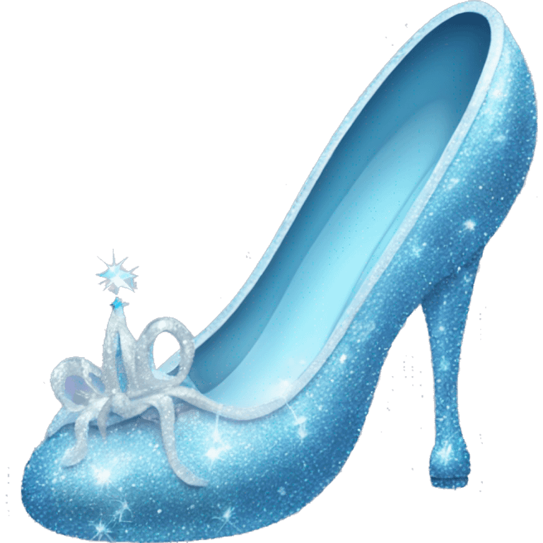 Glittery Cinderella glass slipper emoji