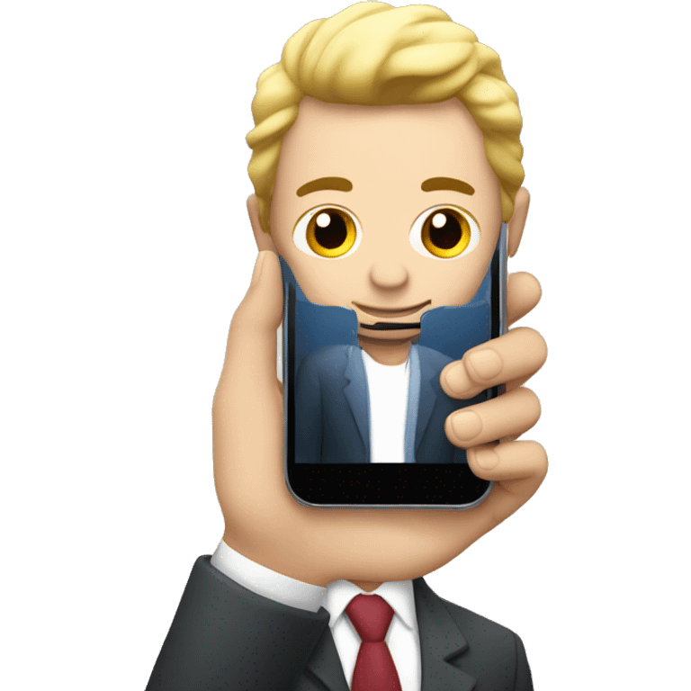 persona con celular en la mano emoji