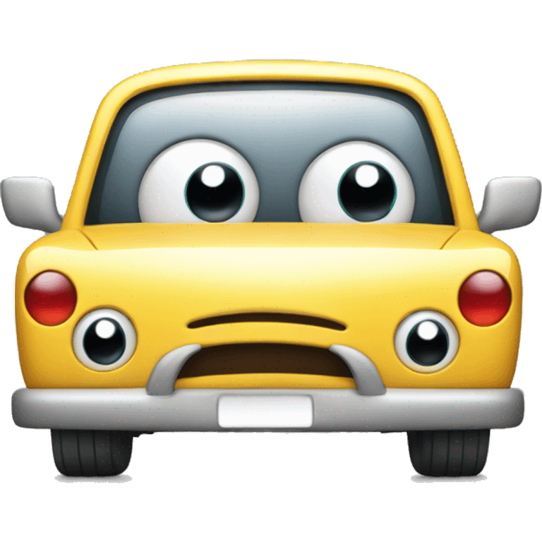 a car with three eyes and smiling emoji