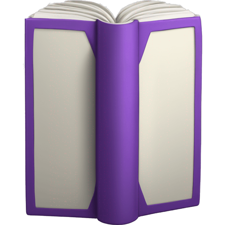 Closed book with purple cover, white pages, black spine (make it standing upright) emoji