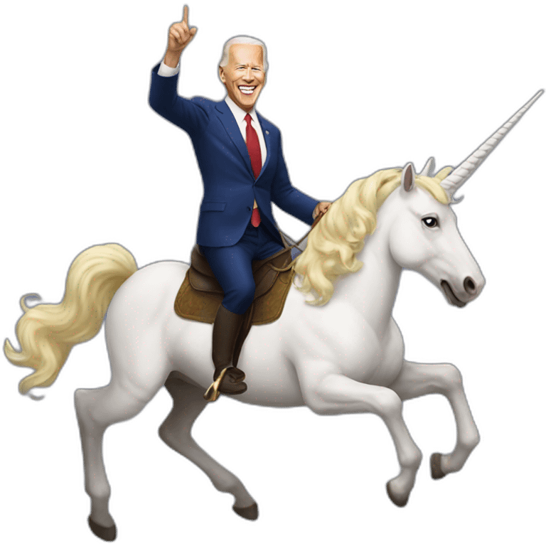 Joe Biden on a unicorn emoji