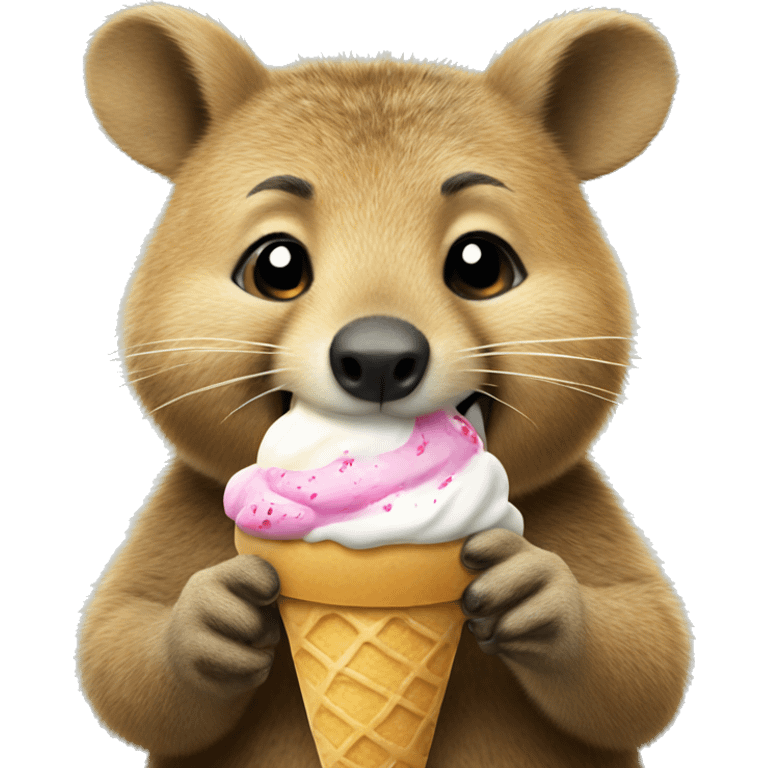 quokka eating ice cream emoji