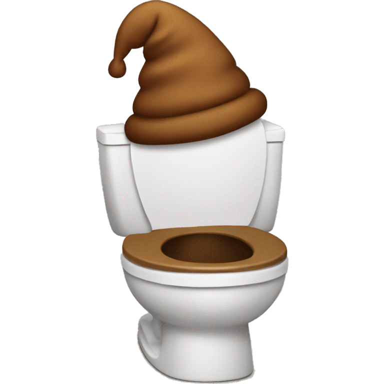 Poop wearing a toilet hat  emoji