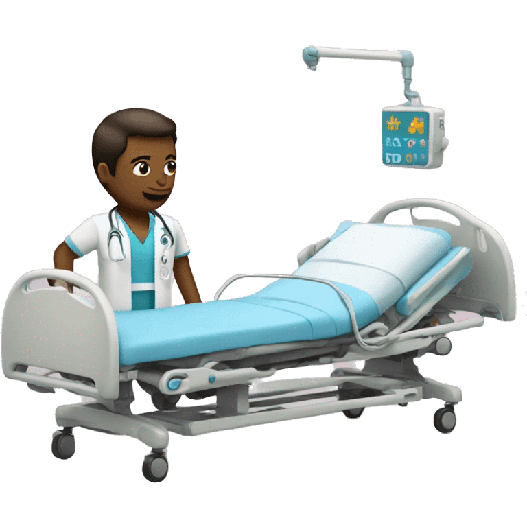 Hospital bed with Patient  emoji