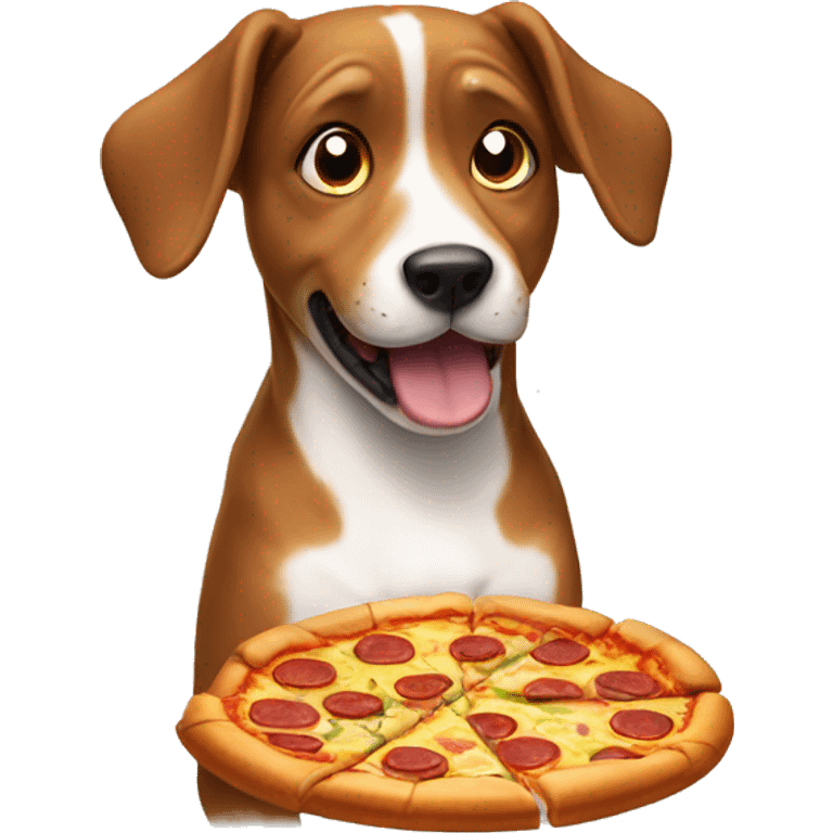 Dog eating pizza emoji