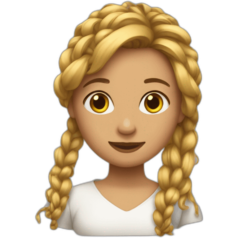 Fille avec des tresses emoji