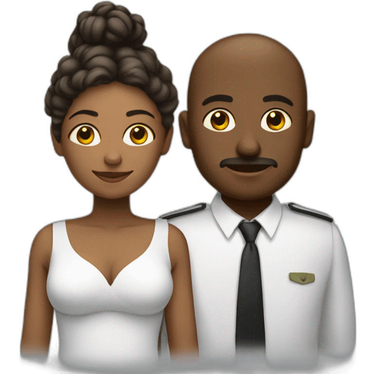 Femme métisse et homme blanc emoji