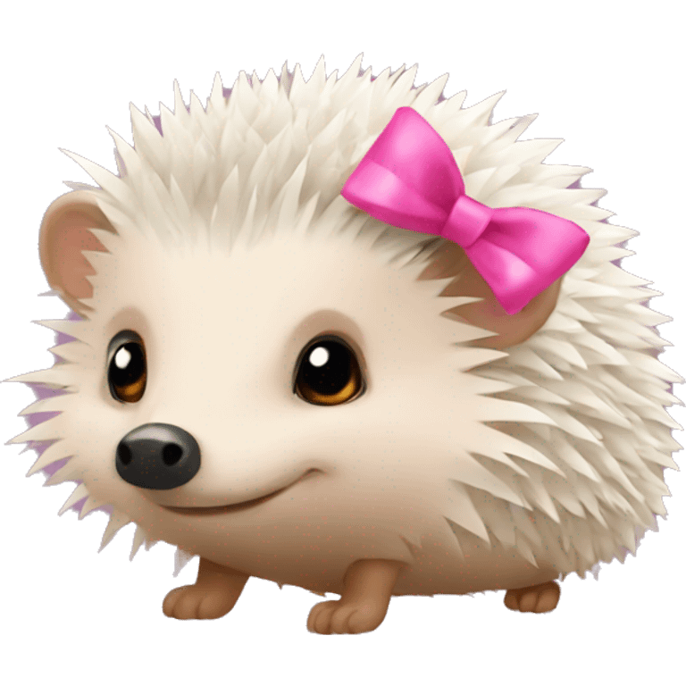 hedgehog with a pink bow emoji