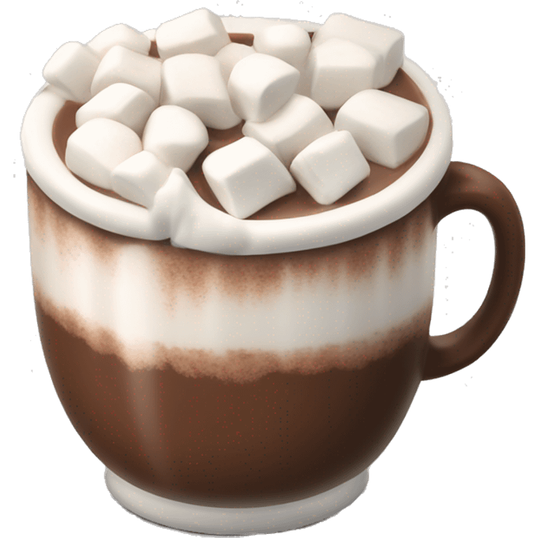 mug of hot chocolate with marshmallows and whipped cream emoji