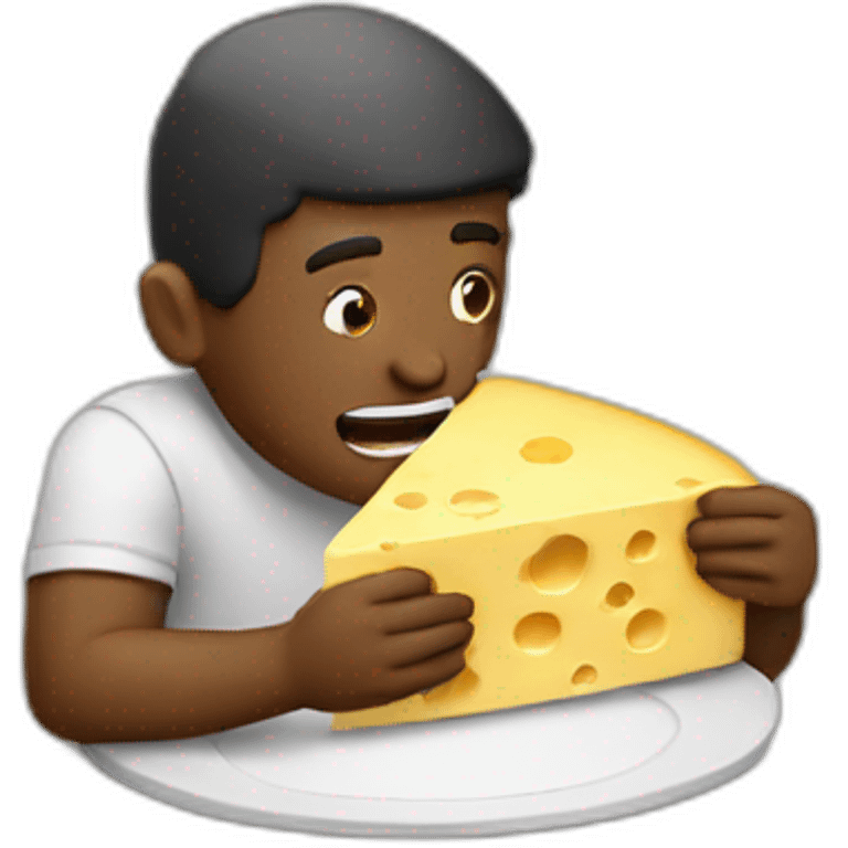 Man eating cheese man emoji