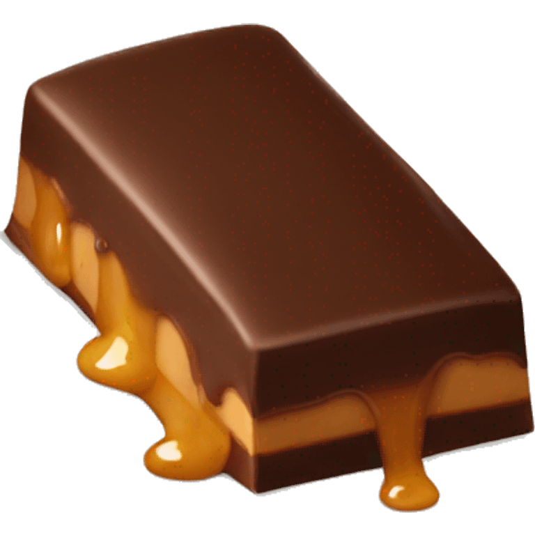 Piece of chocolate filled with caramel  emoji