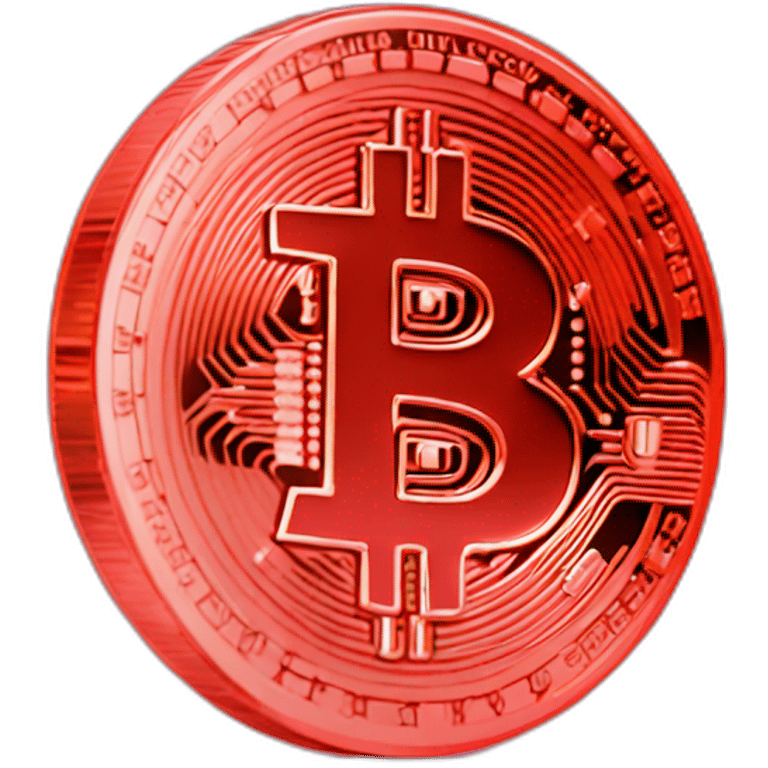 Bitcoin neon red emoji