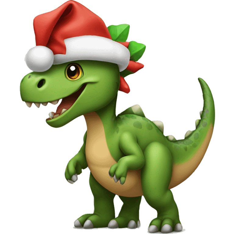 Christmas dinosaur emoji