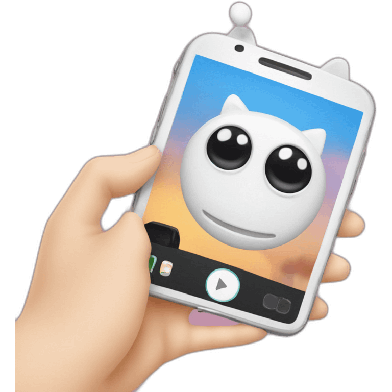 Un chat qui se fait un selfie avec son smartphone emoji