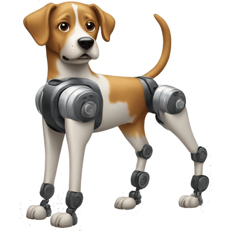 dog with can body with robotic legs emoji