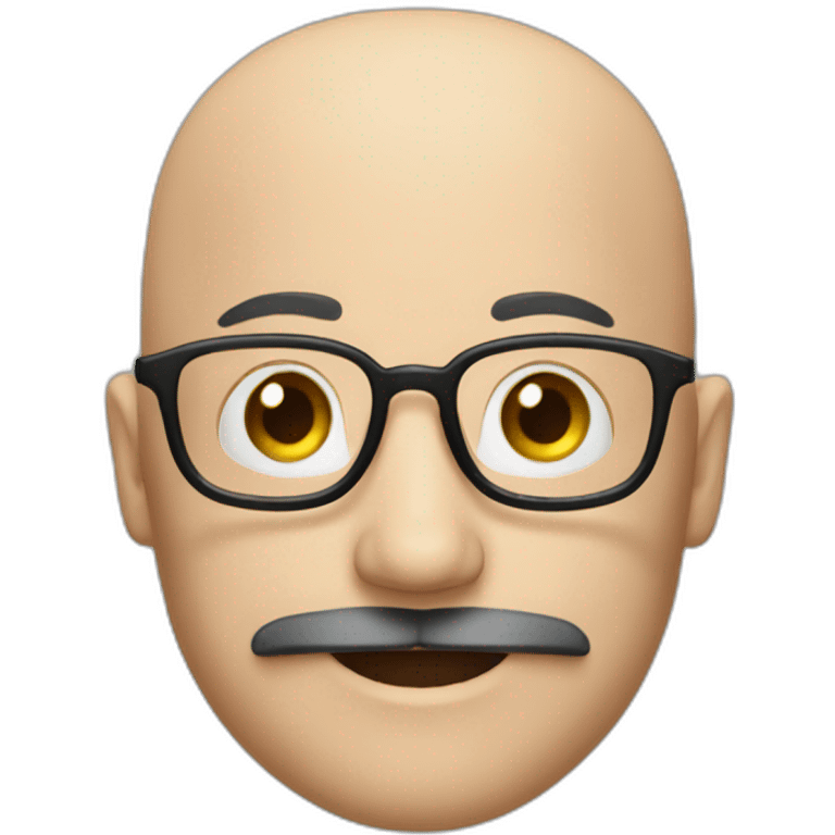 a happy bald man with moustache and long black beard emoji