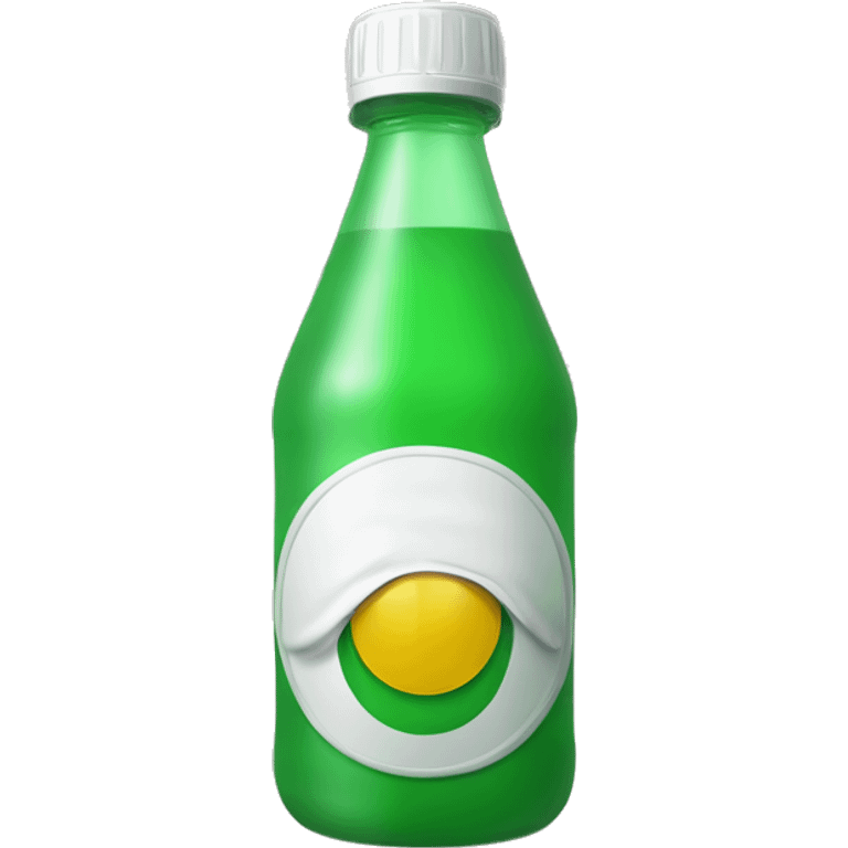 Doogh bottle white liquid green cap and it says doogh emoji