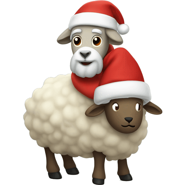 Santa on a sheep emoji