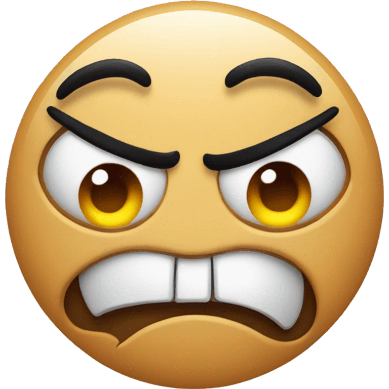 angry face with pleading eyes and hearts around it emoji