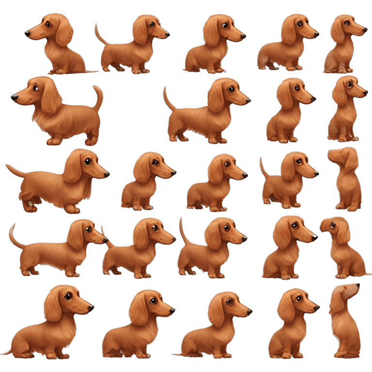 light red longhaired dachshund pink nose emoji