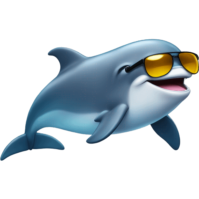 Smug Laughing Dolphin with Sunglasses emoji