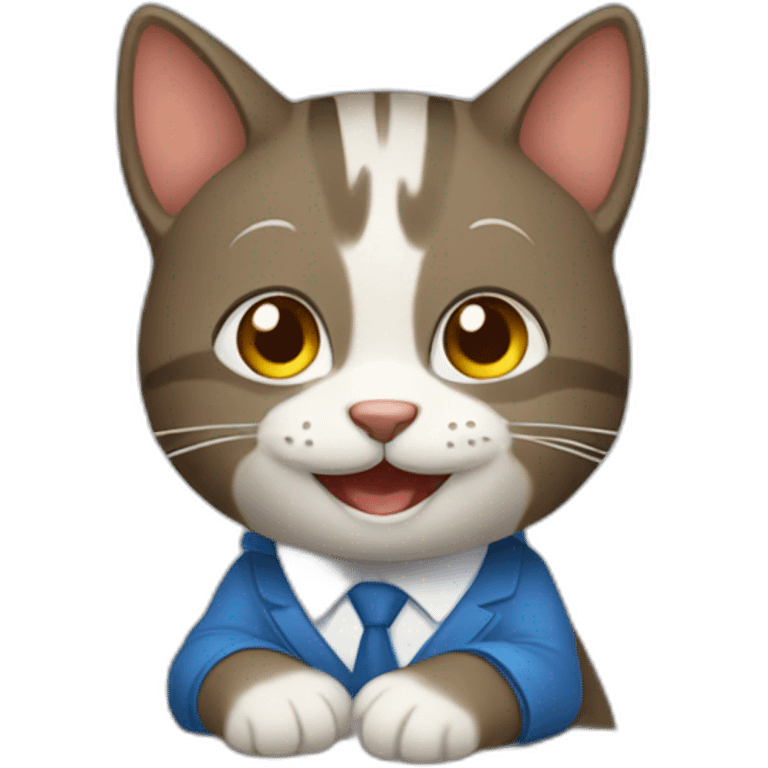 gato trabajando feliz emoji