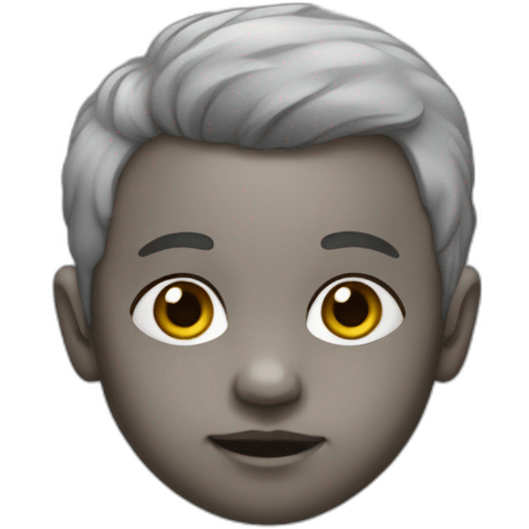 infant emoji with grey skin and very few hairs emoji