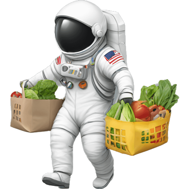 Astronaut carrying groceries  emoji