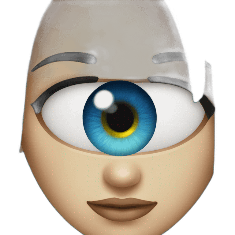 woman eye blue hair large emoji