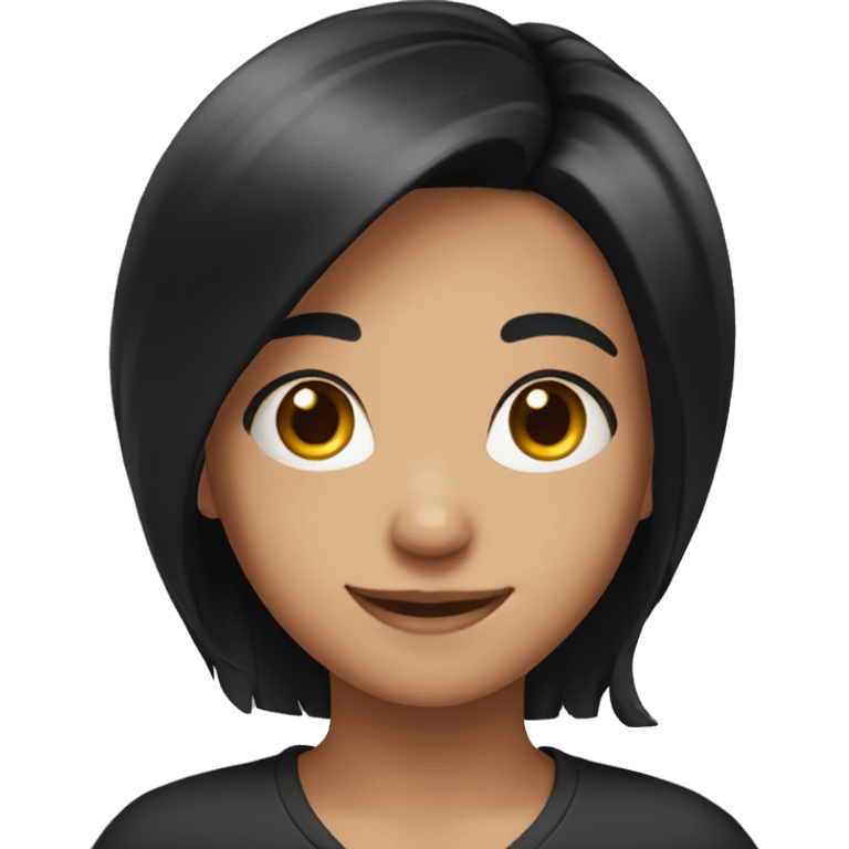 smiling girl with black hair emoji