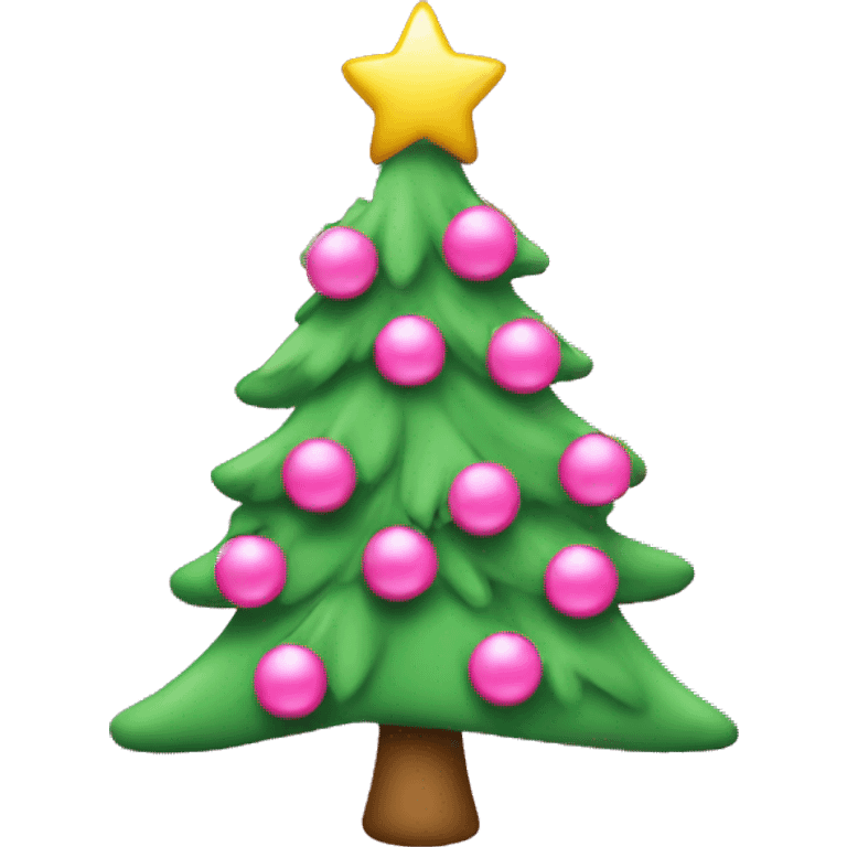 Pink Christmas tree with bows emoji