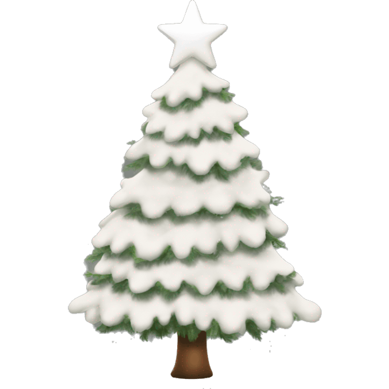 Aesthetic Christmas tree with white garland  emoji