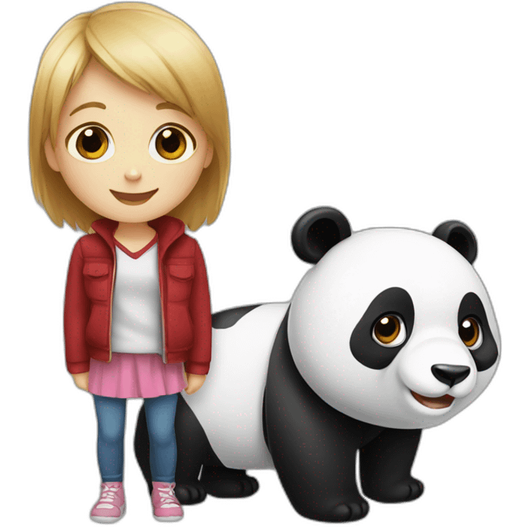 a child and a panda emoji