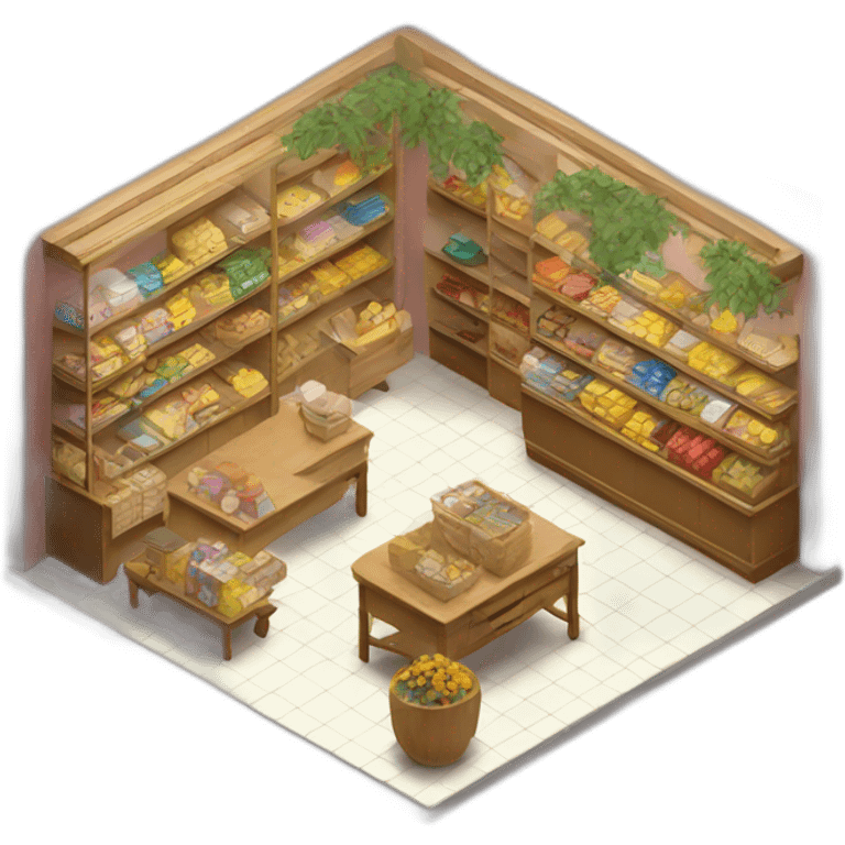 shop interior isometric emoji