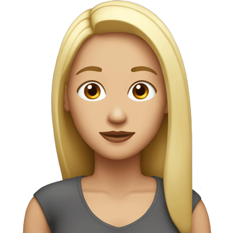 Mujer con pelo rojo, tez blanca y ojos café, pelo largo emoji