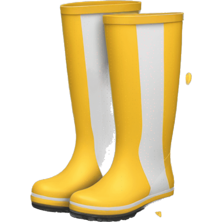 a pair of vinyl long rain boots emoji