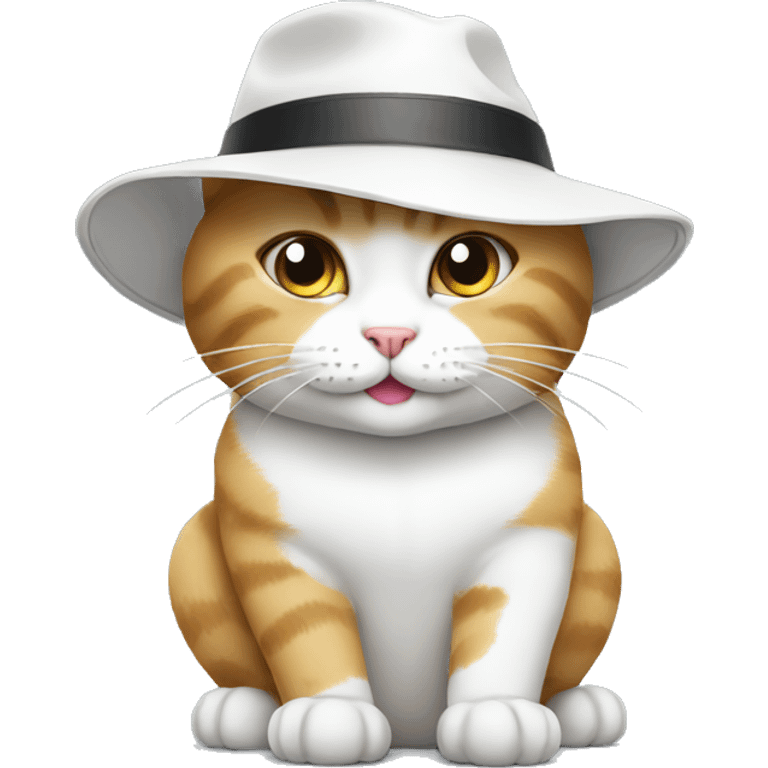 Cat with white hat emoji