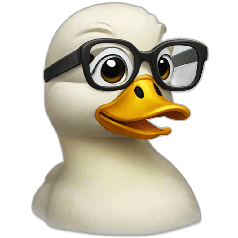 duck with nerd glasses emoji