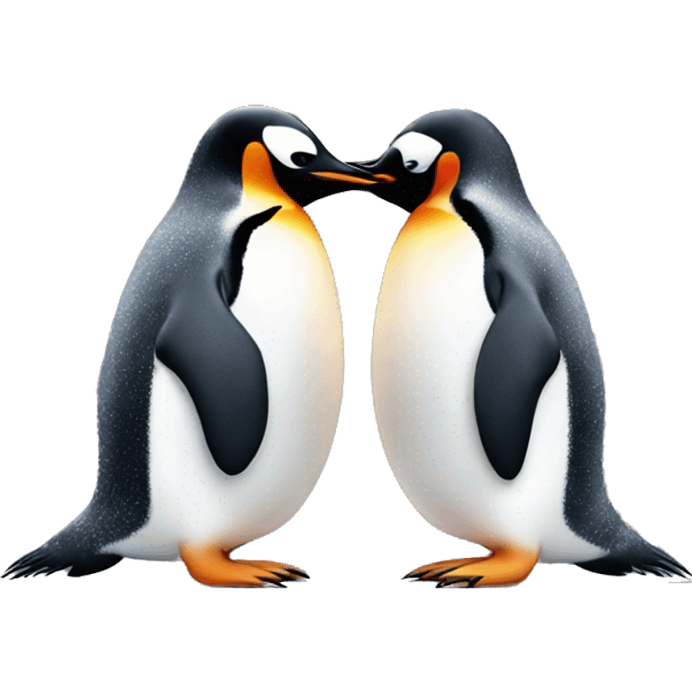 two penguins kissing emoji