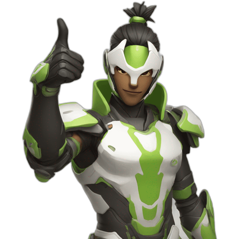 Genji from overwatch making a thumbs up emoji