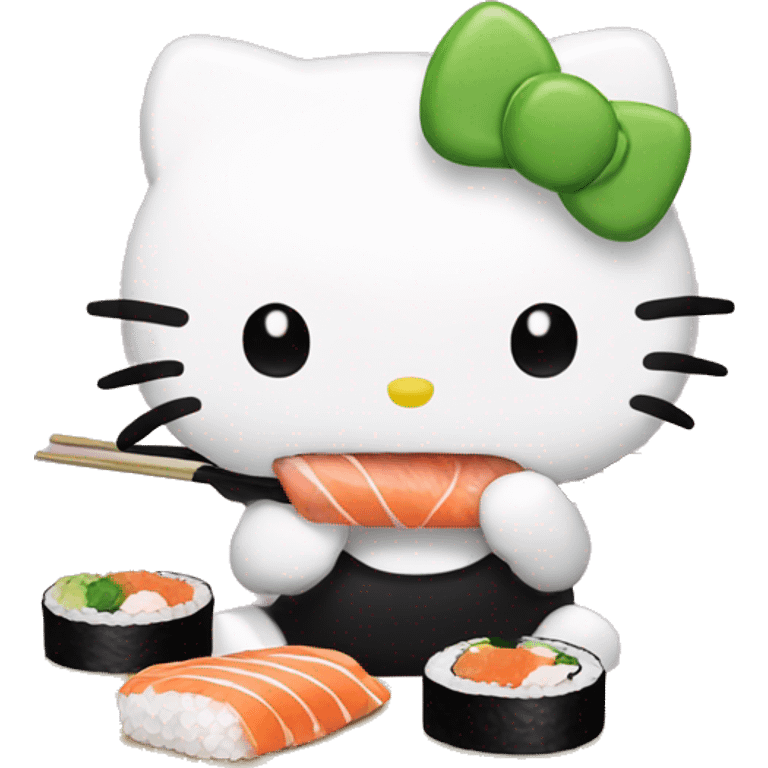 Hello kitty eating sushi  emoji